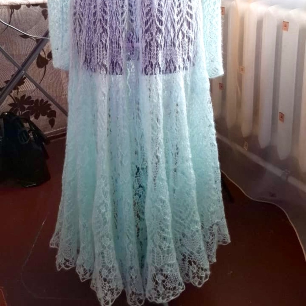 ONE OF A KIND HAND MADE KNITTED SILK MOHAIR DRESS - Picture 10 of 12